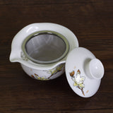 120ml GongFu Tea Porcelain Ceramic Chinese Michelia Alba Hand Grabbed Gaiwan teacup teapot