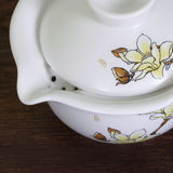 120ml GongFu Tea Porcelain Ceramic Chinese Michelia Alba Hand Grabbed Gaiwan teacup teapot