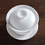 100ml Total 4pcs Chinese Porcelain White Jade Gaiwan Pitcher Chahai teacup cup tea set