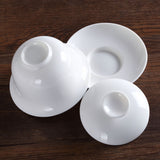 100ml Chinese Jingde Gongfu Tea Porcelain White Jade Gaiwan teacup Cup with lid & Saucer