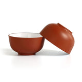 2Pcs 40ml Chinese Yixing Zisha Red Glazed clay Teacup Gongfu tea Bowl-cup cup - Red Glazed