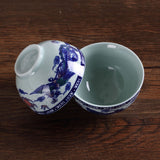 130ml Total 4pcs Chinese Porcelain Dragon & Phoenix Gaiwan Pitcher Chahai Teacups Tea Set