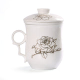 Poeny Ceramic Chinese Porcelain Tea Mug Cup with lid Infuser Filter 300ml #14