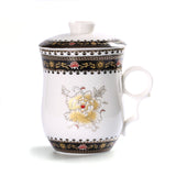 Poeny Ceramic Chinese Porcelain Tea Mug Cup with lid Infuser Filter 300ml #16