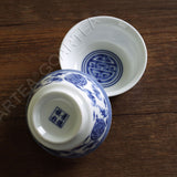 2Pcs 30ml Chinese Gongfu Tea Porcelain Five Blessings Teacup Cups