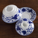 90ml Total 4pcs Chinese Porcelain Blue Phoenix Gaiwan Pitcher Chahai Teacups Tea Set