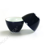 3Pcs 130ml Porcelain Glass Jingde Chinese Gaiwan Teacup Gongfu Teaset - Blue Color