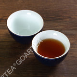 3Pcs 130ml Porcelain Glass Jingde Chinese Gaiwan Teacup Gongfu Teaset - Blue Color