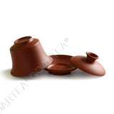 90ml Chinese Yixing Zisha rare Pottery Clay Gaiwan Gongfu Tea Cup & Saucer - Red Color