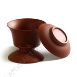 90ml Chinese Yixing Zisha rare Pottery Clay Gaiwan Gongfu Tea Cup & Saucer - Red Color