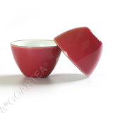 3Pcs 130ml Porcelain Glass Jingde Chinese Gaiwan Teacup Gongfu Teaset - Pink Color