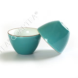 2Pcs 62ml Gongfu Tea Porcelain Ceramic Jingde Chinese Teacups Cup - Cyan Color