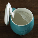 300ml Restorative Green Blue Ceramic Porcelain Tea Mug Cup with lid Infuser Filter