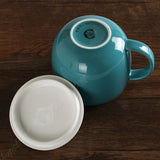 300ml Restorative Green Blue Ceramic Porcelain Tea Mug Cup with lid Infuser Filter