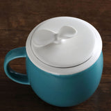 300ml Restorative Skyblue Ceramic Porcelain Tea Mug Cup with lid Infuser Filter