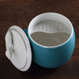300ml Restorative Skyblue Ceramic Porcelain Tea Mug Cup with lid Infuser Filter