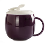 Restorative Purple Ceramic Porcelain Tea Mug Cup with lid Infuser Filter 300ml
